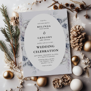 Botanical Winter Foliage Wedding Invitation