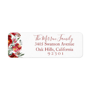 Botanical Winter Return Address Label