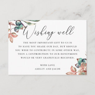 Botanical Wishing Well   Honeymoon Fund Wedding Enclosure Card