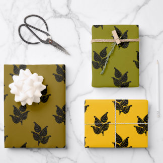 Botanical Woodcut Wrapping Paper Sheet