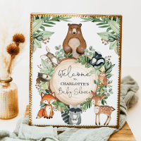 Botanical Woodland Animals Baby Shower Welcome