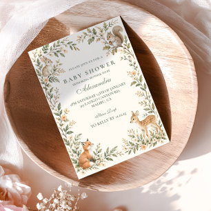 Botanical Woodland Baby Shower Invitation