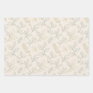 Botanical Wrapping Paper Cream & Leaf Nature