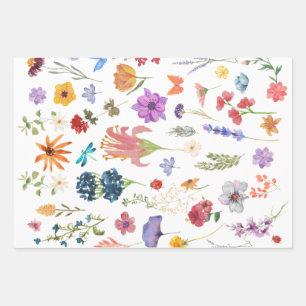 Botanical Wrapping Paper Sheet