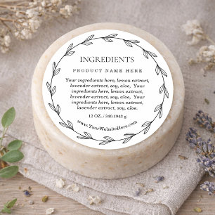 Botanical Wreath Elegant Ingredients Product Label