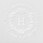 Botanical Wreath Monogram Round Return Address