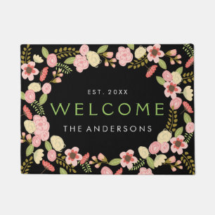 Botanical Wreath Personalised Doormat