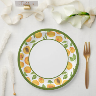 Botanical Yellow Apricot Paper Plate