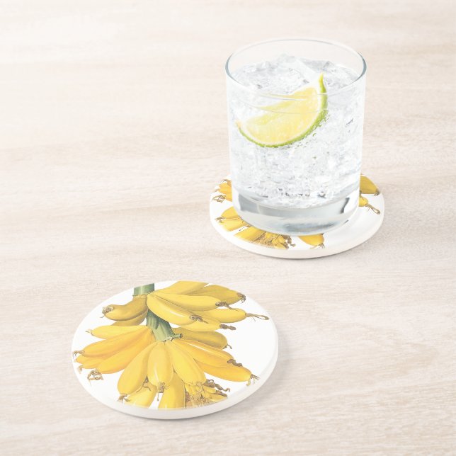 Botanical Yellow Bananas Coaster (Side)