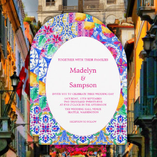 Botanical Yellow Lemon Garden Wedding Invitation