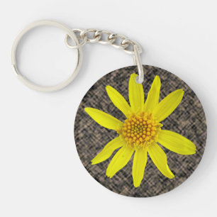 Botanical Yellow Wildflower Key Ring