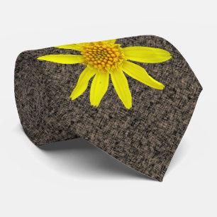 Botanical Yellow Wildflower Photo Tie