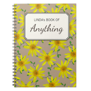 Botanical Yellow Wildflowers on any Colour Notebook