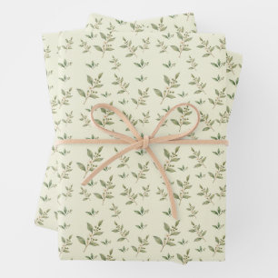 Botanical Zen Watercolor Greenery Wrapping Paper