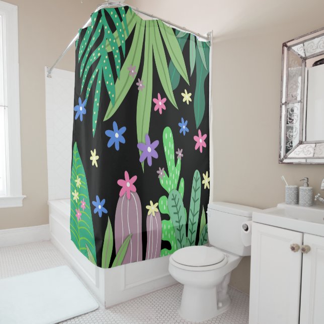 Botanicals #5 shower curtain (In Situ)