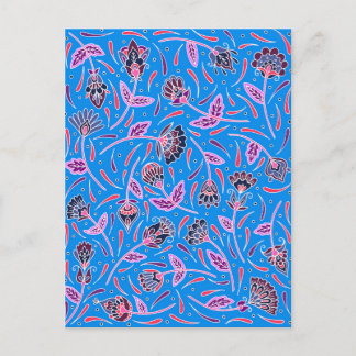 Botanicals Blue and Pink Postcard