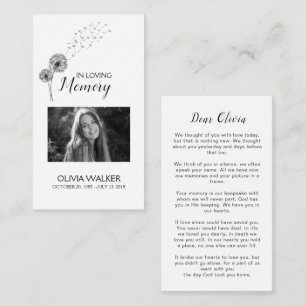 Botanicals Memorial Poem Funeral Prayer Card
