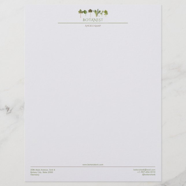 Botanist Business Custom Letterhead (Front)