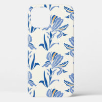 Botany Geometric Baroque Iris Flower Pattern. Seam
