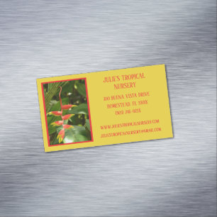 Botany Green Plant Nursery Tropical Plants Magnetic Business Card