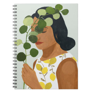 Botany Portrait - Woman with Greenery Notebook