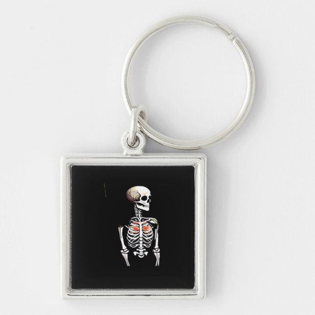 Botany - Whimsigoth Vintage Skeleton With Colourfu Key Ring (Front)