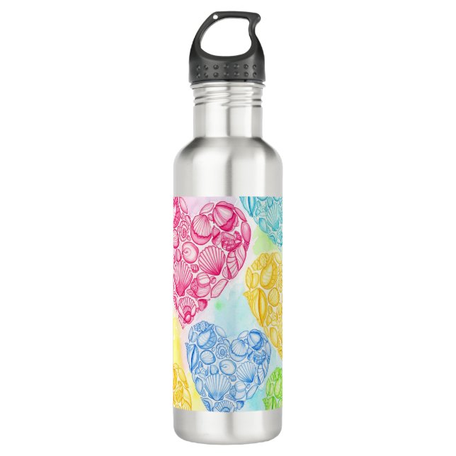 Botella de agua corazones de caracolas  710 ml water bottle (Front)