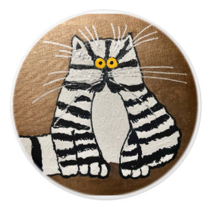 Botero's Cat Ceramic Knob