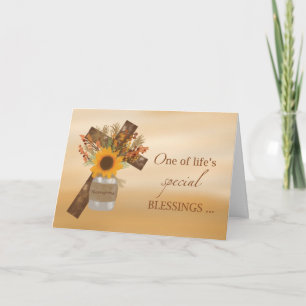 Both of You are Blessings Cross Thanksgiving  Card