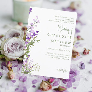Both Parents Lavender Photo Wedding Invitation