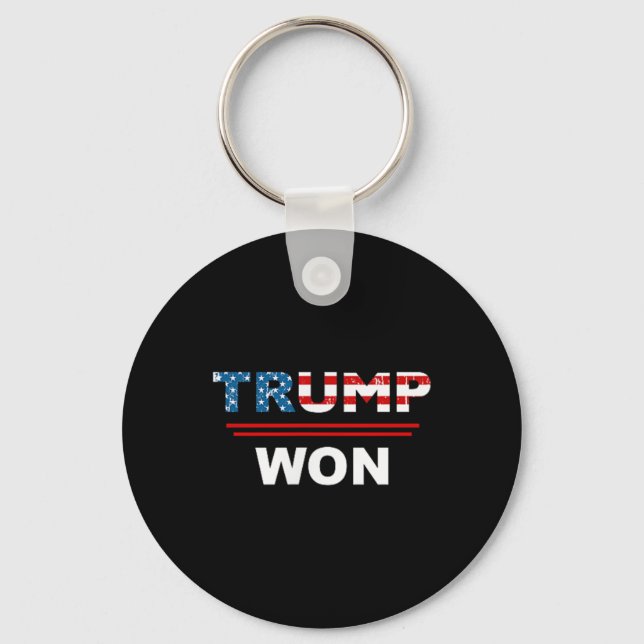 (both Side) Funny Trump Won Trump 45_47th Waste Ma Key Ring (Front)