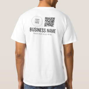 Both Side Print Staff Team Mens QR Code Logo T-Shirt