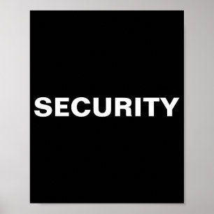 Both Sided Print Mens Womens Black Uni Security