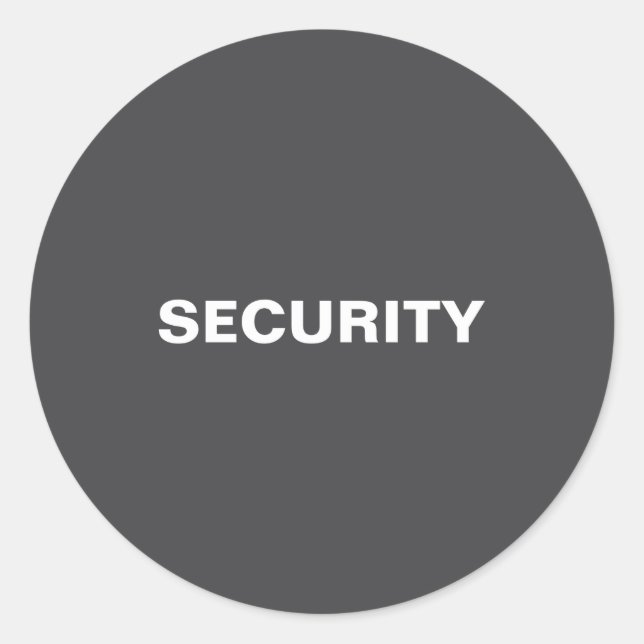 Both Sided Print Mens Womens Black Uni Security  Classic Round Sticker (Front)