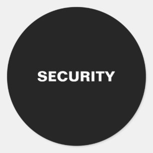 Both Sided Print Mens Womens Black Uni Security  Classic Round Sticker