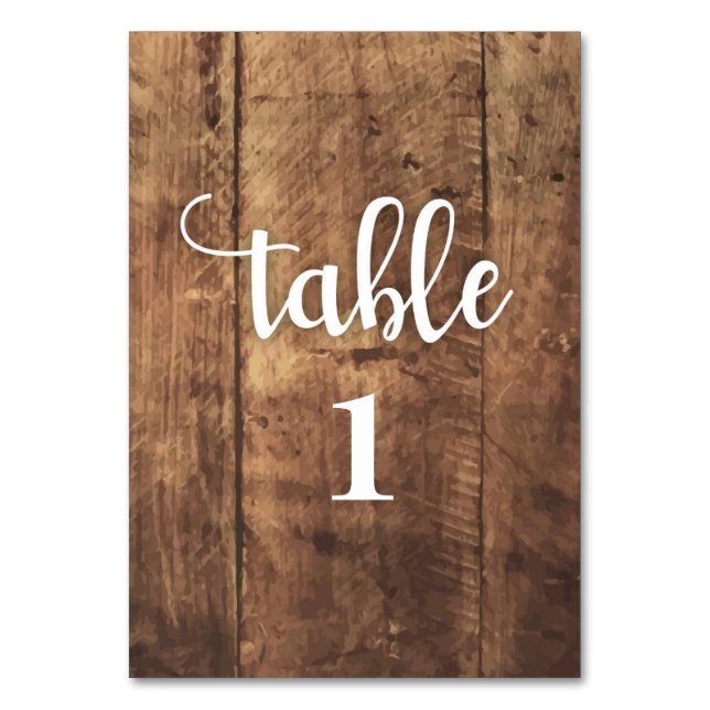 both sided -wood. rustic background table card (Front)