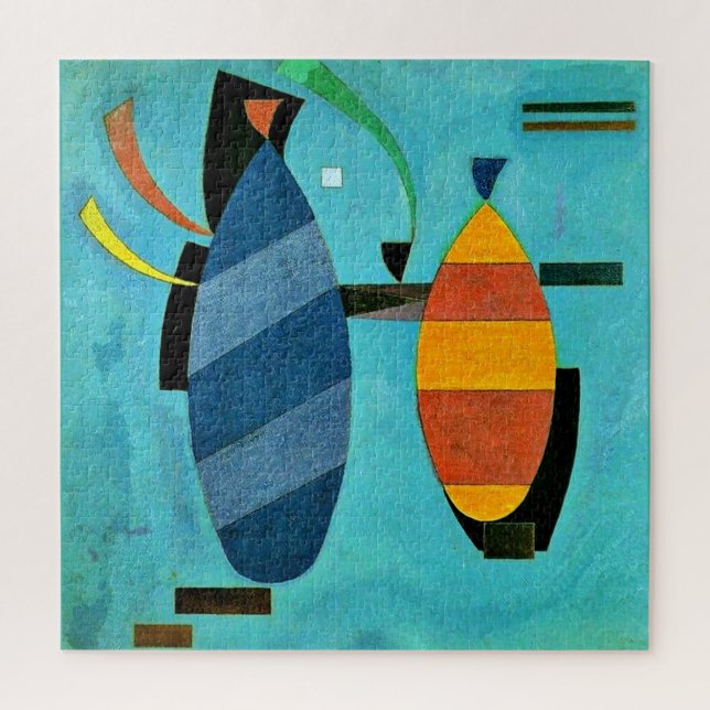 Both Striped, colourful artwork by W. Kandinsky Jigsaw Puzzle (Vertical)
