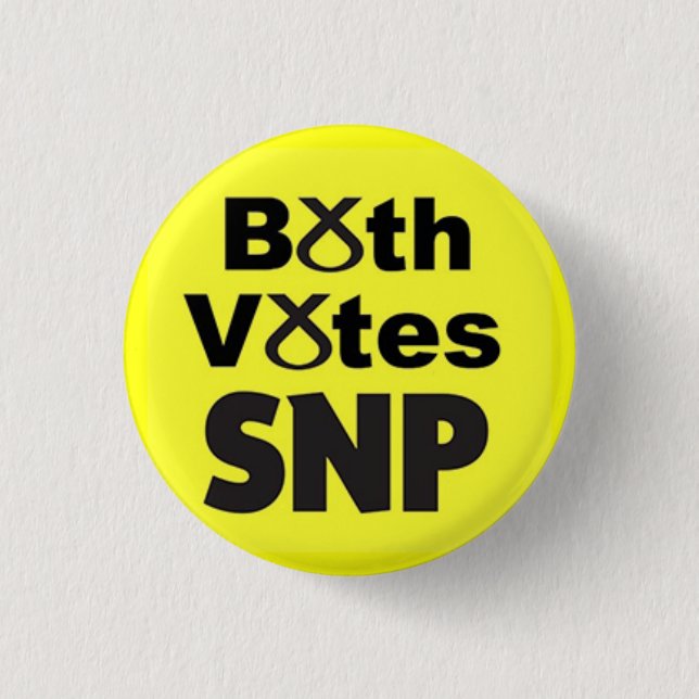 Both Votes SNP 3 Cm Round Badge (Front)