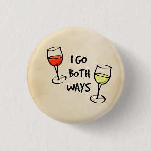 Both Ways Wine Glasses 3 Cm Round Badge