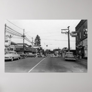 Bothell, WA - Downtown Street Scene Photograph 2 Poster