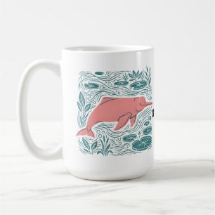 Boto Pink River Dolphin Wildlife Art Matte Salmon  Coffee Mug