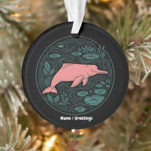 Boto Pink River Dolphin Wildlife Art Matte Salmon Ornament