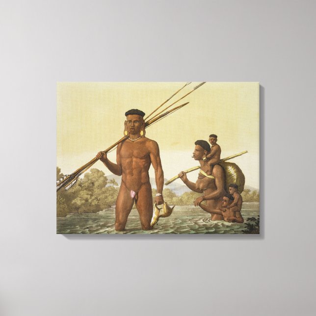 Botocudos family, Rio Grande, Brazil, from 'Le Cos Canvas Print (Front)