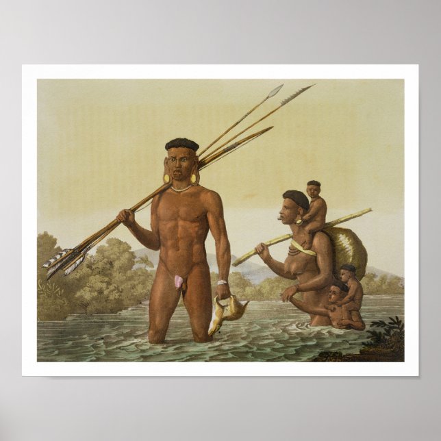 Botocudos family, Rio Grande, Brazil, from 'Le Cos Poster (Front)