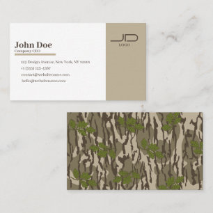 Botom lands camo oak tree leaf pattern business card