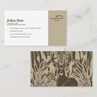 Botom Lands Camo Whitetail Deer Buck Hunting Business Card