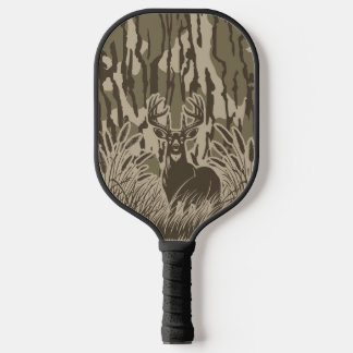Botom Lands Camo Whitetail Deer Buck Hunting Pickleball Paddle
