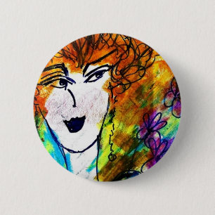 Boton - Rose Drawing 6 Cm Round Badge