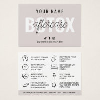 Botox Aftercare Instruction Card Template