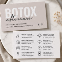 Botox Filler Injection Aftercare Instruction Card